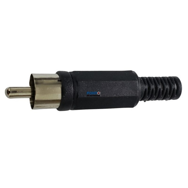 Conector Plug Rca Macho Plástico Preto 