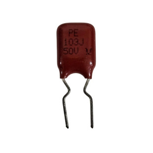 Capacitor Poliéster 10K x 50V = 103J 50V Marron