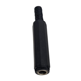 Conector Plug P10 Fêmea Preto Com Rabicho